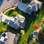 neighborhood, homes, green grass